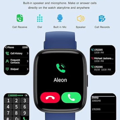 Smart Watch for Men Women with Bluetooth Call, Compatible with iOS/Android Phones, Alexa Built-in, 1.83" HD Screen with Heart Rate/Sleep/SpO2