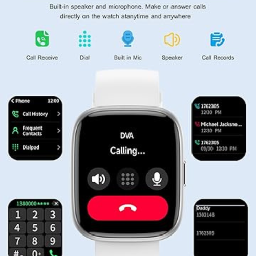 Smart Watch for Men Women with Bluetooth Call, Compatible with iOS/Android Phones, Alexa Built-in, 1.83" HD Screen with Heart Rate/Sleep/SpO2