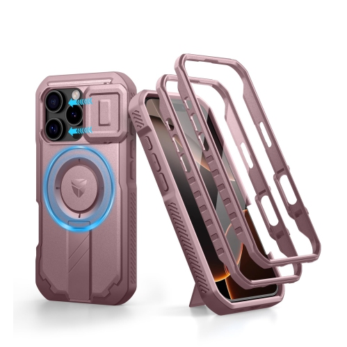 HLD  16 Pro Magnetic Case With Slide Camera Cover & Adjustable Kickstand & Built-In Screen Protector, Rugged Shockproof Bumper Cases Heavy-Duty Cover