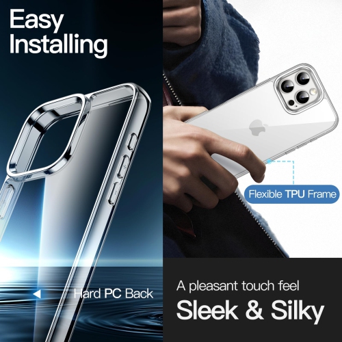 5 in 1 Case for iPhone 16 Pro 6.3-Inch with 2 Pack Each Tempered Glass Screen Protectors and Camera Lens Protectors, Non-Yellowing Shockproof Bumper