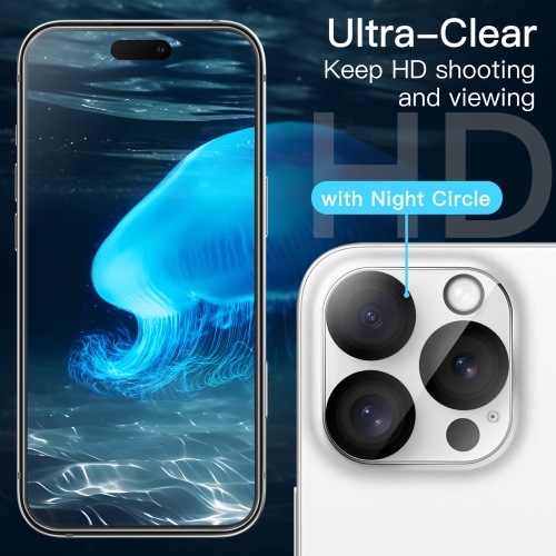 5 in 1 Case for iPhone 16 Pro 6.3-Inch with 2 Pack Each Tempered Glass Screen Protectors and Camera Lens Protectors, Non-Yellowing Shockproof Bumper