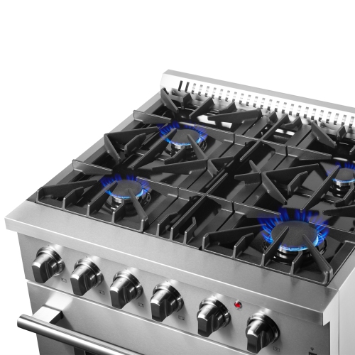 Forno Marco 30-inch Dual Fuel Range Stainless Steel, 4 Sealed Burners - 37,000 BTU, 4.32 cu.ft. True Convection Oven