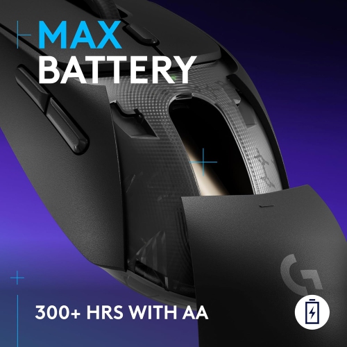 Logitech G309 Lightspeed Wireless Gaming Mouse, Lightweight, LIGHTFORCE Hybrid Switches, Hero 25K Sensor, 86g & 300+ hr Battery Life with AA Battery,