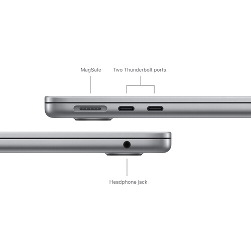Apple MacBook Air w/ Touch ID (2022) - Space Grey 13.6" Laptop - Space Grey (Apple M2 Chip / 8 GB RAM / 512 GB SSD / MacOS) by APPLE - Refurbished condition - Image 3