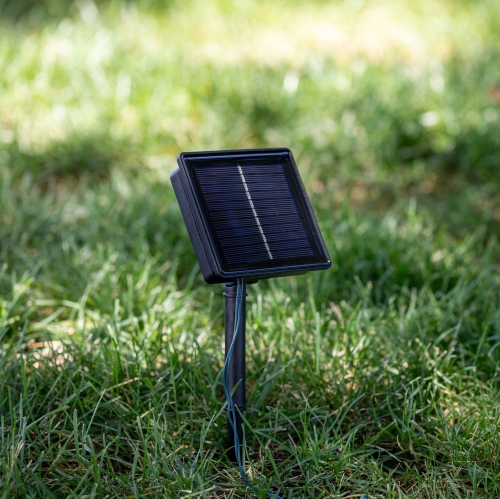Jeu de 50 mini lumières solaires d'extérieur LED de fantaisie, 12,5 pieds sur fil vert, ampoules 5 mm, fonctionnement automatique du crépuscule