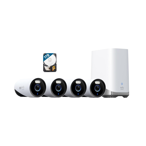 Refurbished 4-Cam Kit, Plug-in, Wi-Fi NVR Security Camera System with No Monthly Fee and Local Storage