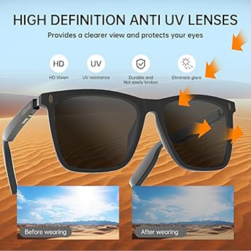 AIRMARS ππ¦ππ«π ππ₯ππ¬π¬ππ¬ with Voice Assistant, Built-in Speaker and Microphone, UV Protection Bluetooth Sunglasses for Men and Women