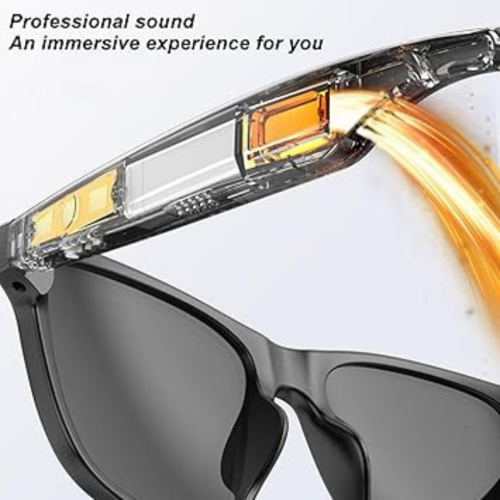 Smart Glasses, Cordless BT Sunglasses with UV400 Protections, Built in Open Ear Speakers and Mic, Music and Hands Calling, for Men Women