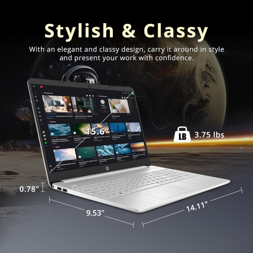 HP 15.6" FHD Laptop, AMD Ryzen 3-3250U Processor, 288GB Storage, 8GB RAM, AMD Radeon Graphics, Numeric Keypad, 720p HD Webcam, WiFi, Windows 10S,