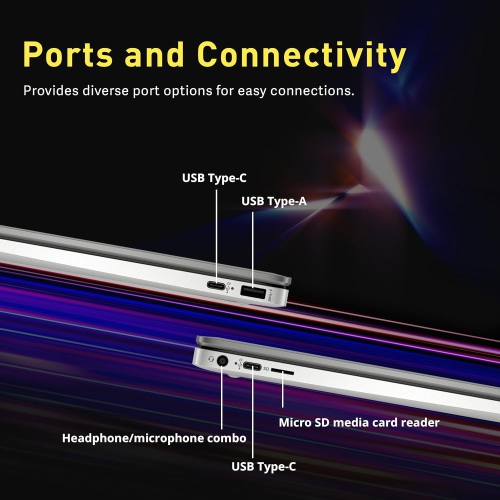 HP Chromebook 14" FHD Anti-Glare Laptop, AMD 3015Ce, 224GB Storage(64GB eMMC+160GB Docking Station), 4GB RAM, AMD Radeon Graphics, 720p HD Camera,