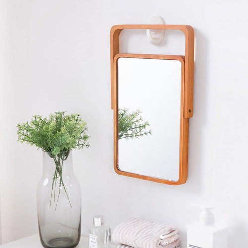 Desk Makeup Mirrors with Wood - Rectangle Wall-Mounted Mirrors Table Mirrors for Living Room Bedroom Birthday Gifts