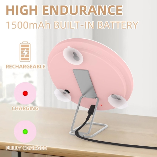 Miroir grossissant de maquillage 6 po, miroir de maquillage lumineux avec grossissement de voyage 30x, miroir grossissant 30x, 3 ventouses et