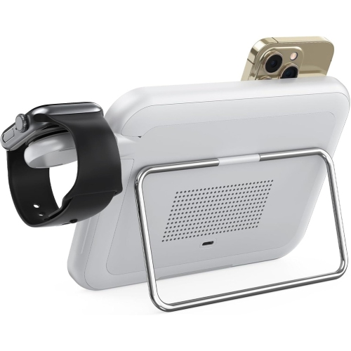 3 in 1 Foldable Magnetic Wireless Charger with Cosmetic Mirror,Makeup Mirror with Light,3-in-1 Charging Station,Charging Stand,for iPhone12-16,Apple