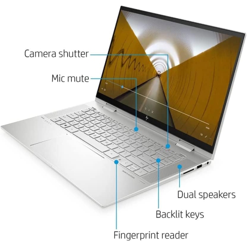 Open Box - HP Envy X360 2-in-1 15.6" FHD Touchscreen Laptop, Intel Core i7-1195G7, 1TB PCIe SSD, 16GB RAM, Backlit Keyboard, Intel Iris Xe Graphics,