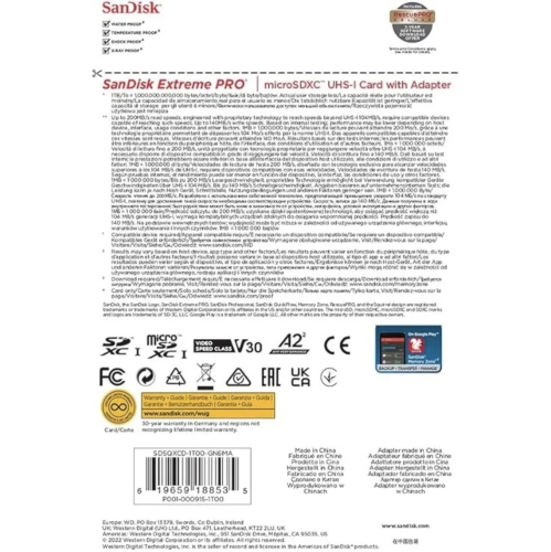 SanDisk Extreme PRO® 1 TB micro SD Card | Speed 200MB/s Read | 140MB/s Write | Extreme Performance SanDisk QuickFlow™ Technology | 5-in-1 Memory Card