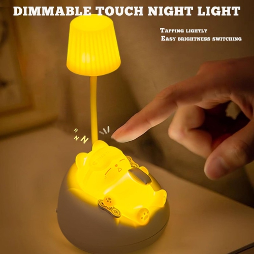 LED Desk Lamp for kids, Mini Cat Dimming Reading Light with 3 Lighting Modes, USB Rechargeable Bedside Lamp for Children's Bedroom, Cute Portable
