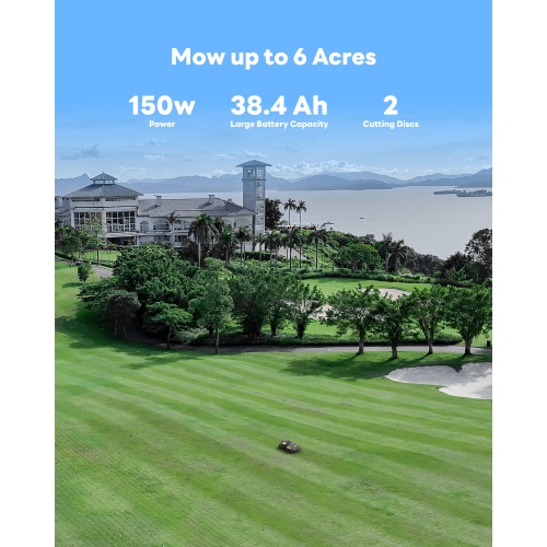 YARBO Robotic Lawn Mower for Large Yard up to 6 Acres, Remote Control Robotic Lawnmower with 1.2"-4.0" Cutting Height, 70% Slopes, AI Vision & RTK
