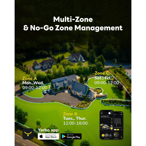 YARBO Robotic Lawn Mower for Large Yard up to 6 Acres, Remote Control Robotic Lawnmower with 1.2"-4.0" Cutting Height, 70% Slopes, AI Vision & RTK