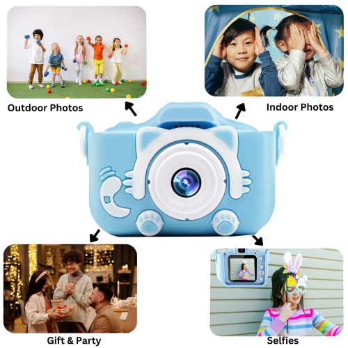 Appareil photo numérique pour enfants de MAKATA 48&nbsp;Mpx avec jeux vidéo HD et musique MP3, caméra jouet amusante pour enfants de moins de 13 ans,