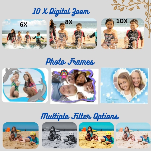 Appareil photo numérique pour enfants de MAKATA 48&nbsp;Mpx avec jeux vidéo HD et musique MP3, caméra jouet amusante pour enfants de moins de 13 ans,