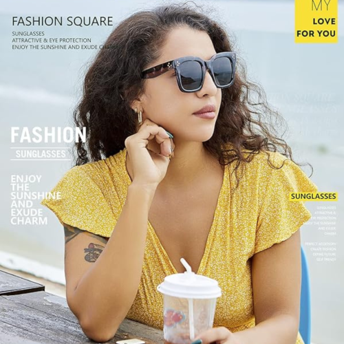 FEISEDY Vintage Women Butterfly Sunglasses Designer Luxury Square Gradient Sun Glasses Shades B2486