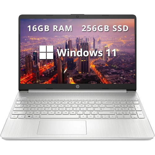 Refurbished - HP 15.6" HD Everyday Laptop, Intel i3-1115G4, 256GB PCIe SSD, 16GB DDR4 RAM, Intel UHD Graphics, Fast Charge, Full Size Keyboard, Wi-Fi