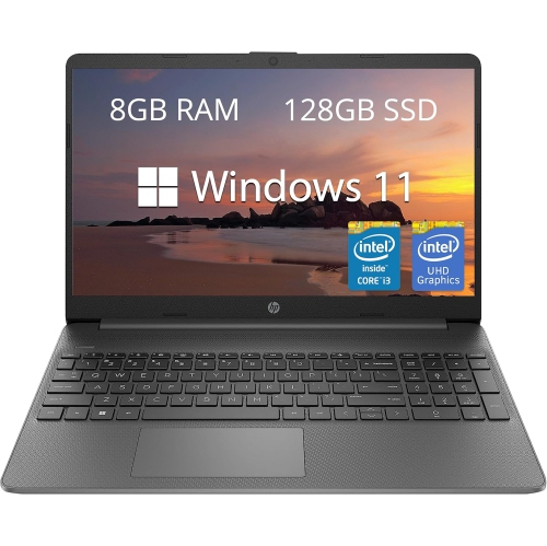HP 15.6” FHD Laptop, Intel i3-1215U, 128GB SSD, 8GB RAM, Intel UHD Graphics, HD Webcam, Numpad, Wi-Fi 6, Bluetooth, Gray, Windows 11 by HP - Open Box condition - CA$449.00