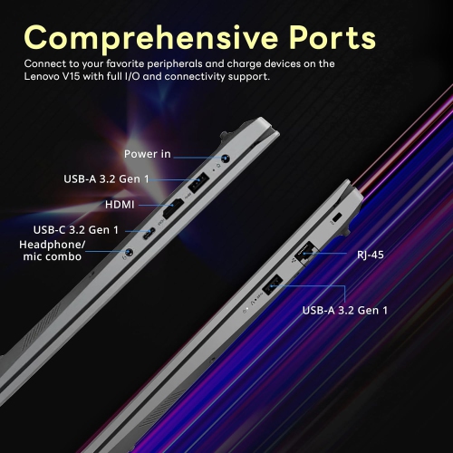 Lenovo V15 G4 AMN 15.6" FHD Laptop, AMD Ryzen 5 7520U, 672GB Storage(512GB SSD+160GB Docking Station Set), 8GB LPDDR5, AMD Radeon 610M Graphics, HD