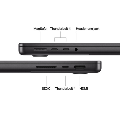 Apple MacBook Pro (Fall 2023) - Space Black 14.2" Laptop - Space Black (Apple M3 Pro chip / 18GB RAM / 512GB SSD / MacOS) by APPLE - Open Box condition - Image 3