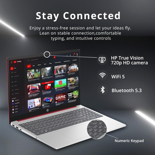 Open Box - HP 15.6" HD Business Laptop, Intel Pentium N200 Processor, 128GB SSD, 8GB RAM, Intel UHD Graphics, Numeric Keyboard, WiFi, Windows 11,