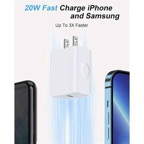 Apple USB C Charger Block, 20w USB-C Power Adapter with PD 3.0 Type C Charging Block Fast Charge USB C Wall Plug Cube for iPhone