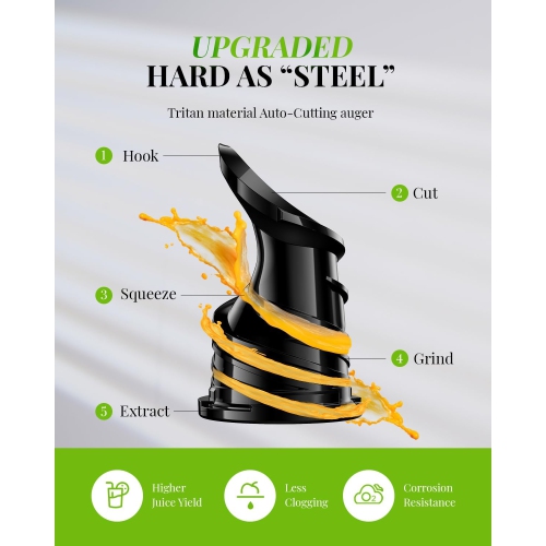 Newmodern Cold Press Masticating Juicer - Stainless GREY