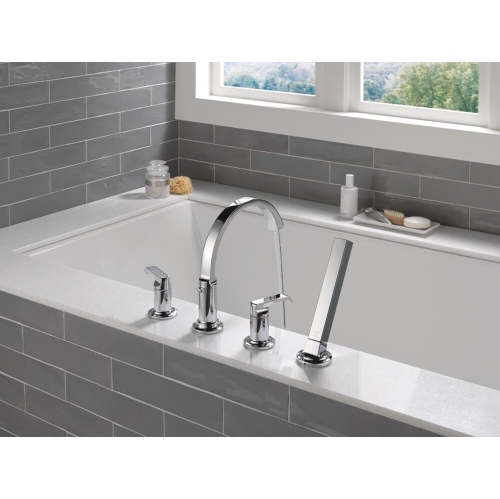 Delta Faucet Tetra Chrome Roman Tub Faucet, Chrome Tub Faucet, Roman Bathtub Faucet, Delta Roman Tub Faucet Chrome