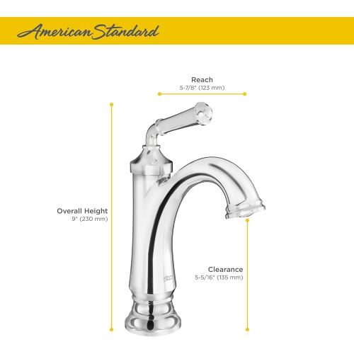 American Standard 7052107.013, Delancey Single Hole Single-Handle Bathroom Faucet 1.2 GPM, Polished Nickel