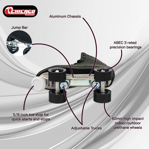 Patins de patinoire doublés en cuir Chicago pour hommes
