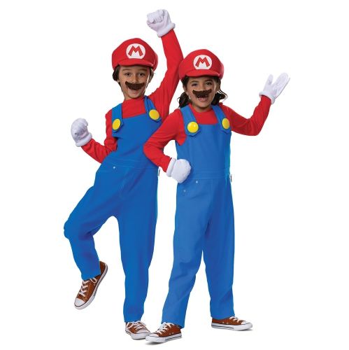 Mario Costume for Kids, Official Super Mario Bros Costume and Accessories for Children, Size