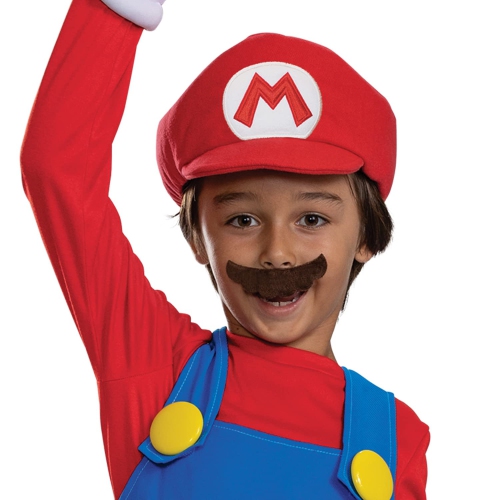 Mario Costume for Kids, Official Super Mario Bros Costume and Accessories for Children, Size