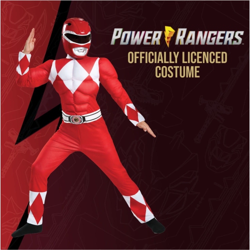 Disguise Ranger – Costume pour enfant, musclé classique, rouge, taille/(4-6)