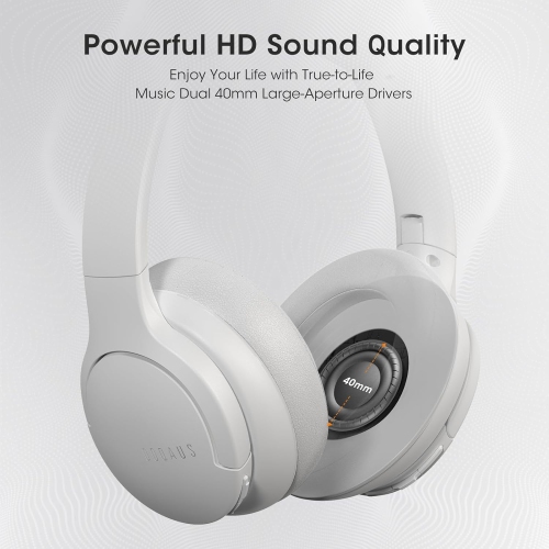 Wireless Headphones, Bluetooth Headphones and 3 EQ Modes Over Ear Headphones with Mic, HiFi Stereo Sound Foldable Wireless Headset for Phone, Light