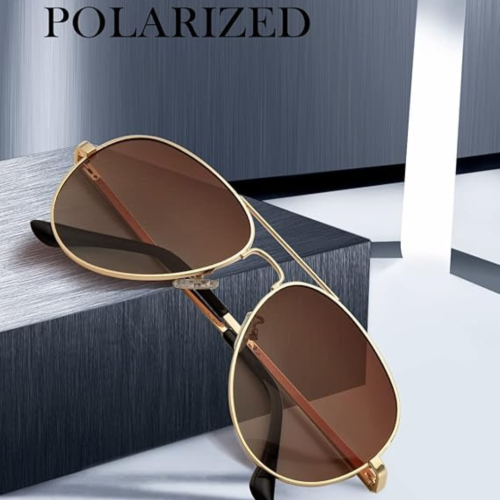 HENGOSEN Polarized Aviator Sunglasses for Men and Women, Premium Metal Frame, Police Sun glasses with UV 400 Protection