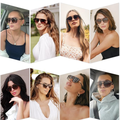 SOJOS Retro Aviator Sunglasses for Women Men,Trendy Rectangle Womens Mens Shades Sun Glasses SJ2202
