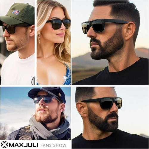 MAXJULI XXL Size Extra Large Z87 Sunglasses for Big Wide Heads Men TR90 Ultralight UV400 Protection Glasses 8228