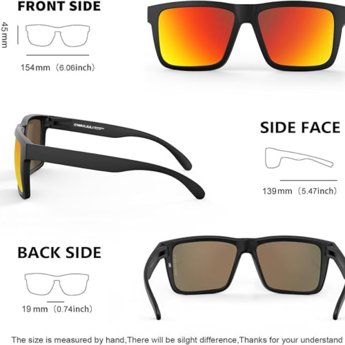 MAXJULI XXL Size Extra Large Z87 Sunglasses for Big Wide Heads Men TR90 Ultralight UV400 Protection Glasses 8228