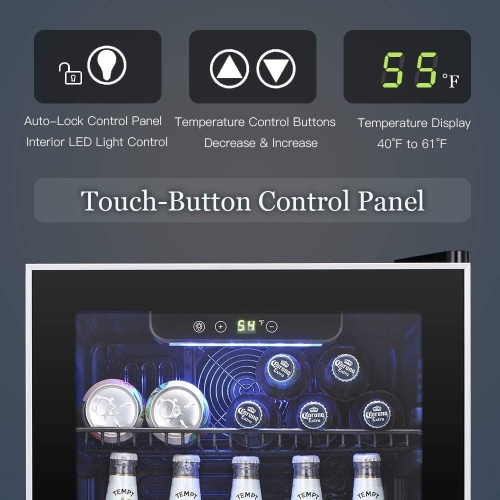 ZAFRO Beverage Refrigerator Cooler -120 Can Mini Fridge Glass Door for Soda Beer or Wine Constant Glass Door Small Drink Dispenser Clear Front Door