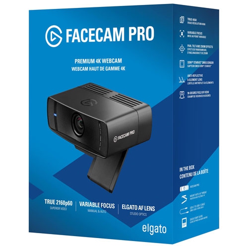 Brand New - Elgato - Facecam Pro, True 4K60 Ultra HD Webcam SONY Starvis Sensor for Video Conferencing, Gaming and Streaming - Black