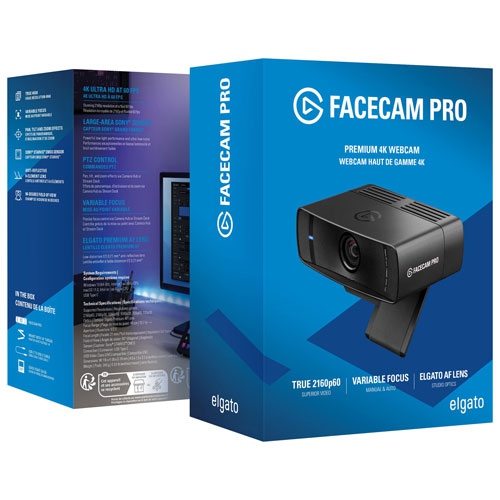 Brand New - Elgato - Facecam Pro, True 4K60 Ultra HD Webcam SONY Starvis Sensor for Video Conferencing, Gaming and Streaming - Black
