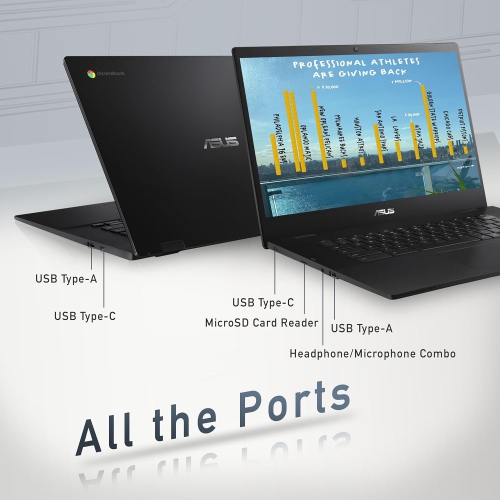 Refurbished - ASUS Chromebook CX1500 15.6" Full HD Laptop, Intel Celeron N3350, 64GB eMMC Flash Memory, 4GB RAM, Intel HD Graphics, WiFi 5, Chrome