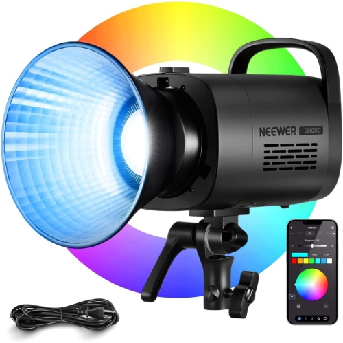 Open Box - NEEWER CB100C 130w RGB LED Video Light, APP/2.4G Control 360° Full Color 2700K-6500K 27000lux/m