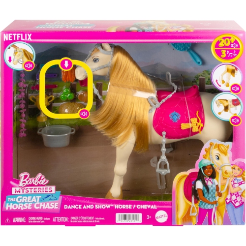 Barbie Toy Horse with Sounds, Music & Accessories, Inspired by Barbie The Great Horse Chase, Horse Moves, Dances & Bli..