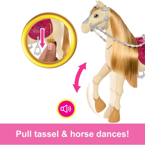 Barbie Toy Horse with Sounds, Music & Accessories, Inspired by Barbie The Great Horse Chase, Horse Moves, Dances & Bli..